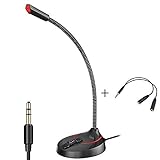 Microphone for Computer, Laptop, Desktop Plug and Play Desk Omnidirectional 3.5mm Jack PC MIC Ideal for Gaming, Meetings, Live Streaming