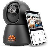 M MORVELLI New 2022 FHD 1080P WiFi Indoor Home Security Camera, Smart Wireless Baby Monitor Pet Dog Cat Camera, IR Night Sensor, App for iPhone, Android, Surveillance Cam, Alexa- Cloud Sorage