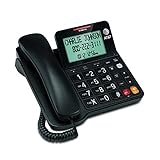 AT&T CL2940 Corded Phone with Speakerphone, Extra-Large Tilt Display/Buttons, Caller ID/Call Waiting and Audio Assist, Black