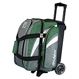 KR Strikeforce Cruiser Green/Grey/White Double Roller Bowling Bag - With Deluxe 4.5' Smooth Kruze urethane wheels for an ultra smooth quiet ride (Green/Grey/White)