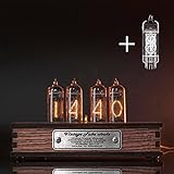 Nixie Tube Clock Bundle with Spare IN-14 Nixie Tube - Motion Sensor - Visual Effects - Replaceable Nixie Tubes