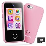DUDUDRAGON Kids Smart Phone Toy for Girls 3 4 5 6 Year Old, MP3 Music Player, Dual Camera Travel Toys Educational Games, Toddler Birthday Gifts Touchscreen Pretend Play Phones for 3-8 Year Old, Pink