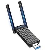 USB WiFi Adapter, ElecMoga 1300Mbps Wireless Network Adapter Dual Band 5GHz/2.4GHz WiFi Dongle USB 3.0 5dBi Antenna WiFi Adaptor for Desktop PC, Support Windows 11/10/8.1/8/7, Mac OS 10.9-10.15