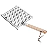 GANAZONO Roller Stainless Steel Grill Mini Grill Rack Roller Frame Grille Portable hot Dog Bracket Outdoor Furnace Head Frame BBQ Stand Sausage Roller Detachable Mini BBQ Rack Barbecue