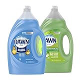Dawn Dish Soap + Antibacterial Hand Soap, Includes 1 Dishwashing Liquid Refill Original Scent, 1 Hand Soap Refill Apple Blossom Scent, 56 oz each