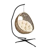 C-Stand Metal Hanging Hammock for Chair, 330LBS Lord, Porch Swing w/Weather-Resistant Finish, Offset Base, 360-Degree Rotation - Stand Only