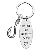 Valentine's Day Gift for Boyfriend Anniversary Keychain Gifts from Girlfriend Husband Fishing Lure Keyring Fisherman Gift Romantic Gift for Him Men Fathers Day Christmas Birthday Gifts for Fiance