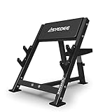 syedee Preacher Curl Bench, Seated Arm Isolated Barbell Dumbbell Bicep Station, Bicep Curl Machine with 2 Bar Holders for Home Gym (Black)