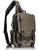Leaper Canvas Messenger Bag Sling Bag Cross Body Bag Shoulder Bag Army Green, L