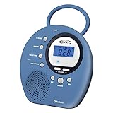 Jensen Bluetooth Wireless Waterproof Shower Speaker Radio with Bluetooth/NFC/Clock + Digital AM/FM Radio with Speaker Hands-Free Speakerphone
