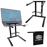 AxcessAbles Portable DJ Laptop Stand with Bag | Folding Laptop Stand | Elevated MacBook Stand for Home Office, Music Production, Gaming, DJ Controller | No Assembly Required ( DJLTS-01 -Black)