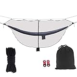 Mosquito net for Camping Hammock, Compact Lightweight Hammock Netting, 12' Long with Dual Sides Zippers Fits All Camping Hammocks