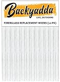 Backyadda Fiberglass Replacement Wicks 12 Pack | Compatible with Tiki Torch Canisters, Table Top Lanterns, Wine Bottle Candles and Most citronella Burning Torches | Super Absorbent Fiberglass Wick