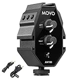 Movo AM100 2-Channel Microphone Audio Mixer 3.5mm TRS Compatible with DSLR Cameras and Smartphones