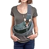 YZCXNDS Pet Dog Sling Carrier, with Breathable net, Adjustable Shoulder Strap, Mobile Phone Key Portable net Pocket, Dog Sling Carrier Suitable for Outdoor Travel (Small, Black)
