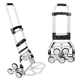 180lbs Stair Climbing Cart Hand Truck Stairs Climber Cart for Groceries with Adjustable Handle Lightweight Folding Stair Climbing Dolly Cart Stair Climber Dolly for Shopping, Moving & Office