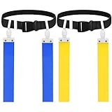 DkOvn Flag Football Belt, 1/2/4/10/14pcs Adjustable Flag Football Belt with Belt and Flags, for Kids, Youths, Adults(2pcs, 1 Blue+1 Yellow)