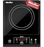 Mueller RapidTherm Portable Induction Cooktop Hot Plate Countertop Burner 1800W, 8 Temp Levels, Timer, Auto-Shut-Off, Touch Panel, LED Display, Auto Pot Detection, Child Safety Lock, 4 Preset Programs