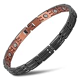 THE NORTH RING Copper Bracelet for Women Relieve Arthritis and Carpal Tunnel Migraine Tennis Elbow Pain Women's Pure Copper Adjustable Bracelet (Black copper)