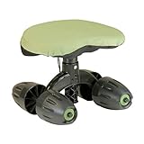Deluxe Garden Rocker Rolling Work Seat with Comfort Cushion and Patented Rocking Wheels Stool Cart |Made in USA | Model GB1321