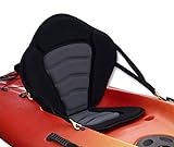 Pactrade Marine Adjustable Straps Black Gray Padded Deluxe Kayak Seat Detachable Storage Back Backpack Bag Canoe Backrest Support Cushion Sit On Top Fishing Brass Clips Canoeing Kayaking Rafting (1)