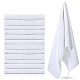 12 Pcs Microfiber Gym Towels, Fitness Exercise Towels, Workout Towels for Sweat, 360 GSM 12 x 30 Inch Microfiber Gentle and Fast Drying Absorbent Gym Towels for Men Women Yoga Travel Sports (White)