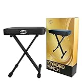 Glory Adjustable Padded Keyboard Bench,Adjustable Piano Keyboard Bench, X-Style Stool Chair Seat,Black