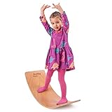 Montessori Wooden Wobble Board for Kids & Adults - 35' & 100% Natural Wood Balance Board, Toddler Balancing Toy, Unique Boys & Girls Open Ended Toys & Best Christmas Stocking Stuffer Gifts Idea 2022