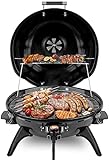 Techwood 1600W Indoor Outdoor Electric grill, Electric BBQ Grill, Portable Removable Tabletop grill, Black