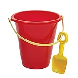 American Plastic Toys Kids’ 8” Sand Pail & Shovel Duo, Beach & Summer Fun, Outdoor Activities, Sand Pail Color May Vary, Ages 18 Mos+ , Red