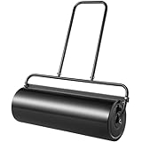 VEVOR Lawn Roller 17 Gallon Large Capacity Sand/Water Filled, Heavy Duty Steel Material, with Easy-Turn Plug and U-Shaped Ergonomic Handle for Convenient Push and Pull, for Garden, Farm, Park, Black