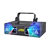 DJ Lights Party Lights, Gruolin RGB Full Color Laser Stage Light Music Sound Activated & DMX Control Patterns Scan Lights, Perfect for Party Disco Bar Club Stage & DJ Lighting