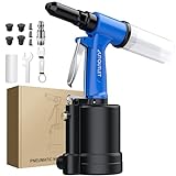 AUTOUTLET Pneumatic Rivet Gun Kit Heavy-Duty Riveter 4 Sizes Air Hydraulic Riveting Tool for Manufacturing Fields