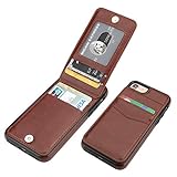 KIHUWEY iPhone 7 iPhone 8 iPhone SE 2020 Case Wallet with Credit Card Holder, Premium Leather Magnetic Clasp Kickstand Heavy Duty Protective Cover for iPhone 7/8/SE 4.7 Inch(Brown)