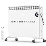 G-Ocean Space Heater for Large Room, Convection Panel Heater 1500W Quiet Heating for Indoor Use, Electric Wall Heater with Remote, Digital Thermostat, 12H Timer, Overheat & Tip-Over Protection