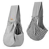 CUBY Dog and Cat Sling Carrier – Hands Free Reversible Pet Papoose Bag - Soft Pouch and Tote Design – Suitable for Puppy, Small Dogs, and Cats for Outdoor Travel (Kangaroo Grey)