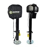 Bastion Electric Power Tongue Jack with Cover | Electric or Manual Operation | 3500LB A-Frame Capacity | 12V | Front LED | Trailers, Campers, RVs & Boats