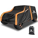 Sunwhale Car Cover for Jeep Wrangler 2 Door Waterproof Car Cover with Driver Door Zipper - All Weather Protection Outdoor Car Cover Snow Sun Rain Hail Fits 1992-2023 Jeep JK JL CJ YJ TJ