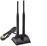 TECHTOO WiFi Antenna Dual Band 2.4GHz - 5.8GHz with RP-SMA Connector Magnetic Base for Wireless Network Router - USB Adapter - PCI PCIe Cards - Signal Booster - Access Point - Wireless Range Extender