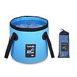 Luxtude Collapsible Bucket with Handle, 5 Gallon Bucket(20L), Portable Camping Bucket, Ultra Lightweight Outdoor Basin Fishing Bucket, Folding Bucket for Fishing, Camping, Hiking, Car Washing and More