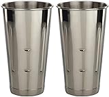 (2-PC) 30 oz Stainless Steel Malt Cups Commercial Grade Milkshake Maker Steel Cup