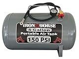 Ironhorse IHCT-05 5-Gallon 150 PSI Max Portable Air Tank with 4 ft ¼ in Air Hose, Easy Read Tank Gauge