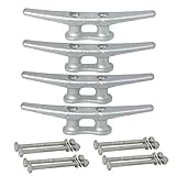 VEITHI Dock Cleats 6 inch 4 Pack - Hot Dipped Galvanized Boat Cleats, Rope Cleat, Anchor Line Cleat, Boat Dock Cleats Ideal for Boat Docks, Decks, Piers for Tying up Boats, Kayaks, Marine Decor