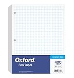Oxford Filler Paper, 8-1/2' x 11', 4 x 4 Graph Rule, 3-Hole Punched, Loose-Leaf Paper for 3-Ring Binders, 400 Sheets Per Pack (62360)