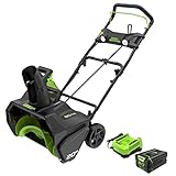 Greenworks 80V (75+ Compatible Tools) 20” Brushless Cordless Snow Blower, 2.0Ah Battery and Charger Included