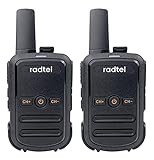 Radtel RT12 Walkie Talkies for Adults Rechargeable 2 Pack, Long Range Handheld FRS Two Way Radio 16CH Handsfree VOX for Camping Hiking (Black)