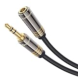 BlueRigger Headphone Extension Cable (6FT, 24K Gold Plated Jack, Hi-Fi Sound, 3.5mm Male to Female Stereo Audio Cable) – Aux Cord for iPod, Laptops, Smartphones, Speakers, Tablets, Home Car Stereo