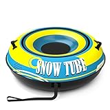 EPN 55'' Heavy Duty Snow Tube with Premium Canvas Covers and Nylon Handles for Adults, Thickened Bottom Inflatable Snow Sled Sledding Toboggan Winter Outdoor Fun Toys