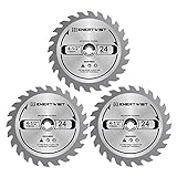 Enertwist 4-1/2 Inch Compact Circular Saw Blade Set, Pack of 3-Pieces TCT Saw Blades Assorted for Wood, Plastic and Composite Materials, 3/8' Arbor, ET-CSA-3