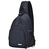 CADeN Camera Bag Sling Backpack, Camera Case Bag with USB Charging Port Compatible for DSLR/SLR Canon Nikon Sony Mirrorless Cameras Black